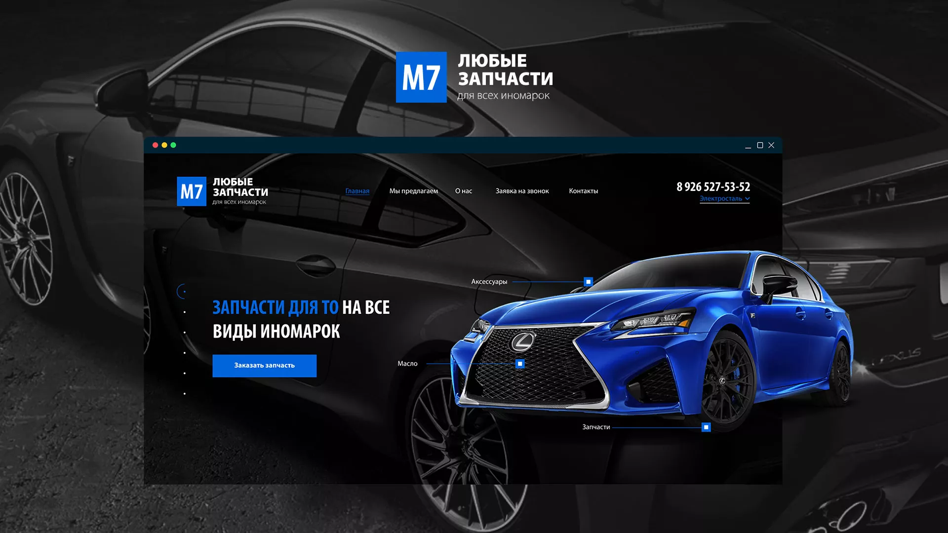 Разработка сайта магазина автозапчастей «М7» в Медыни